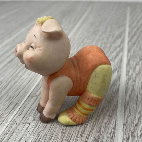 George Good Ceramic Pig Figurine Warm Up Stretching Aerobics - Picture 4 of 8